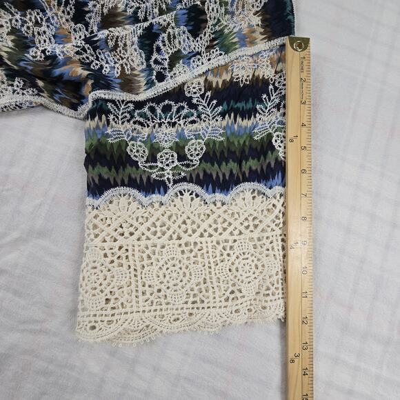 Democracy Womens Cardigan Open Jacket Boho Embroidered Crochet Trim 1X - Picture 8 of 11